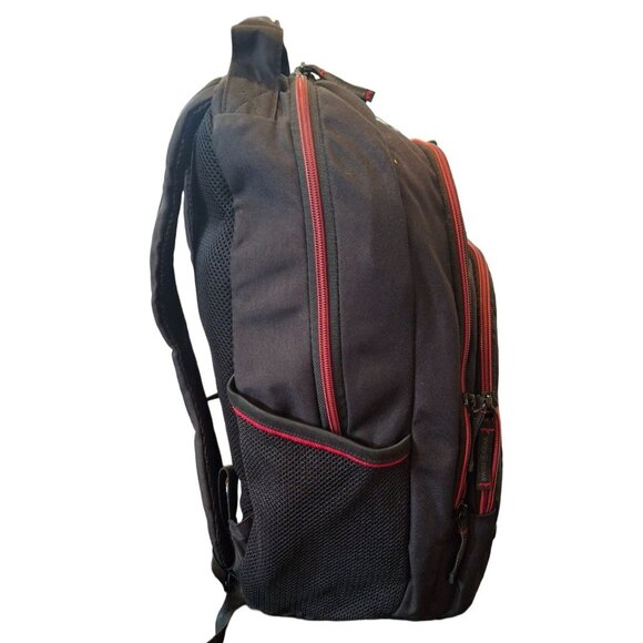 Swiss Gear Black Laptop Backpack With Red Accents Multiple Compartments - Picture 4 of 5